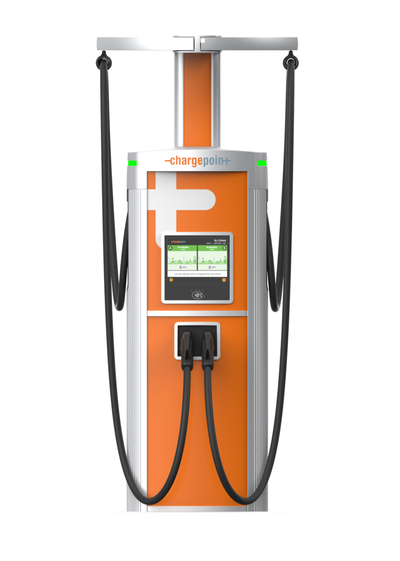 ChargePoint Express Plus DC fast charging station, front view