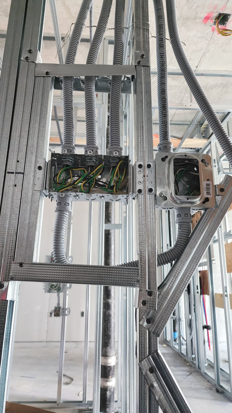 Electrical rough-in for retail space in Toronto high-rise