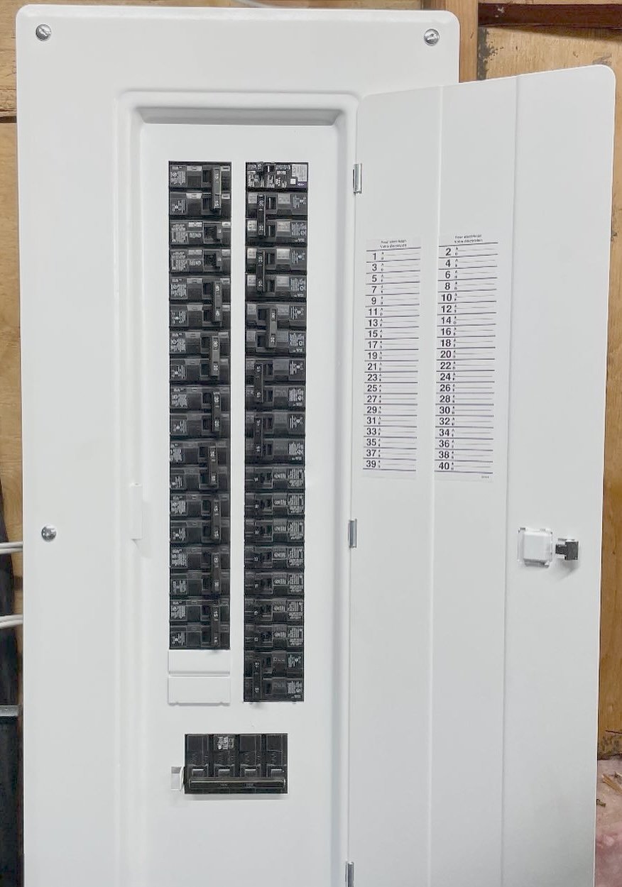 Residential electrical panel installed