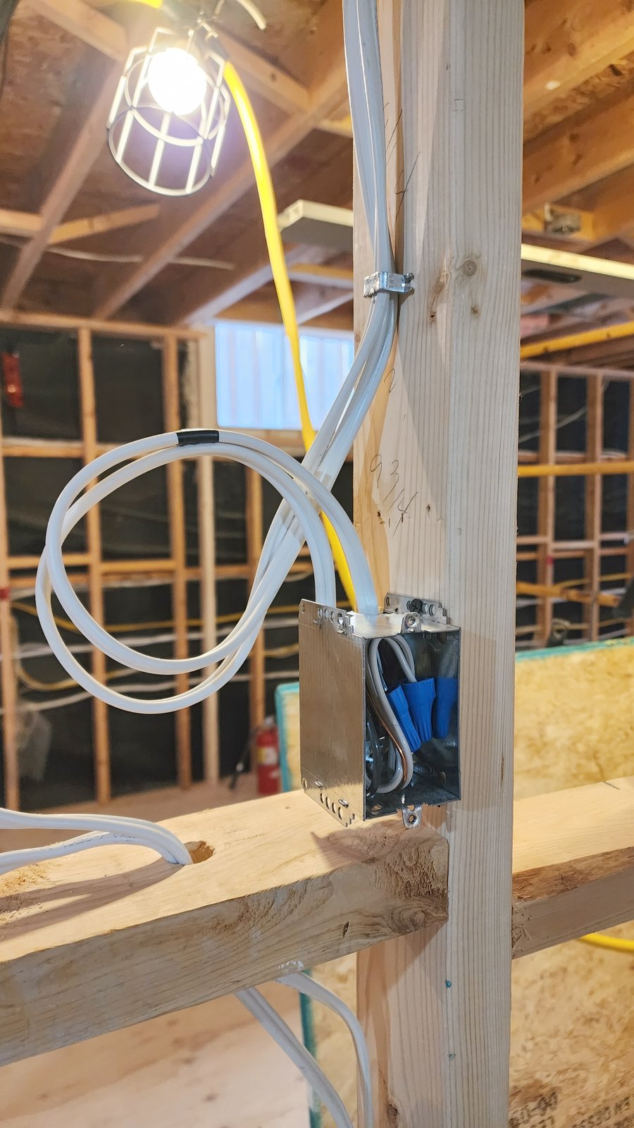 Residential legal basement wiring rough-in switch